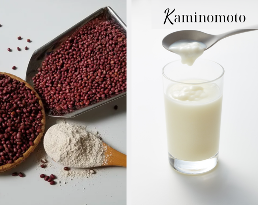 Bột đậu đỏ và sữa chua 