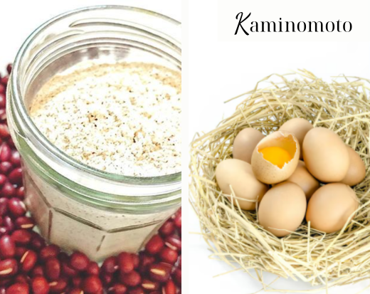 Bột đậu đỏ và trứng gà 