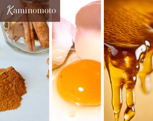 Bột quế, lòng đỏ trứng và mật ong