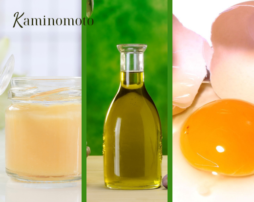 Sữa ong chúa. dầu ô liu và lòng đỏ trứng gà